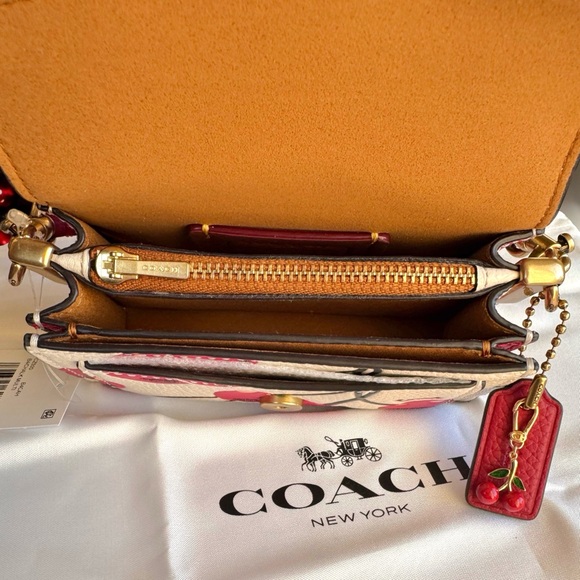 🚫SOLD🚫 Coach Tabby 12 Cherry Print and Coach Cherry Charm Collectible + Gift Box - Picture 13 of 17